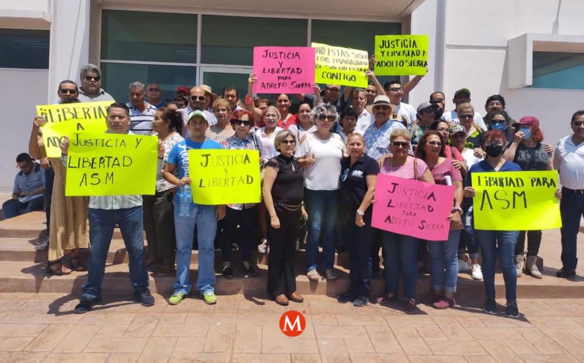 Trabajadores de Sindicato Salud Tamaulipas piden libertad de su líder. (Anahy Meza)