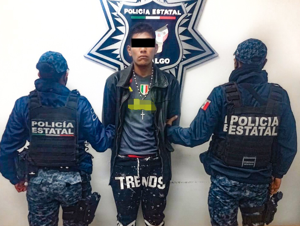Un hombre detenido en Tizayuca. (Cortesía)