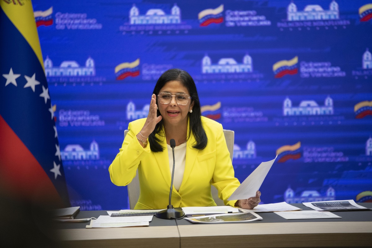 Delcy Rodríguez, vicepresidenta de Venezuela. (Xinhua / Archivo)