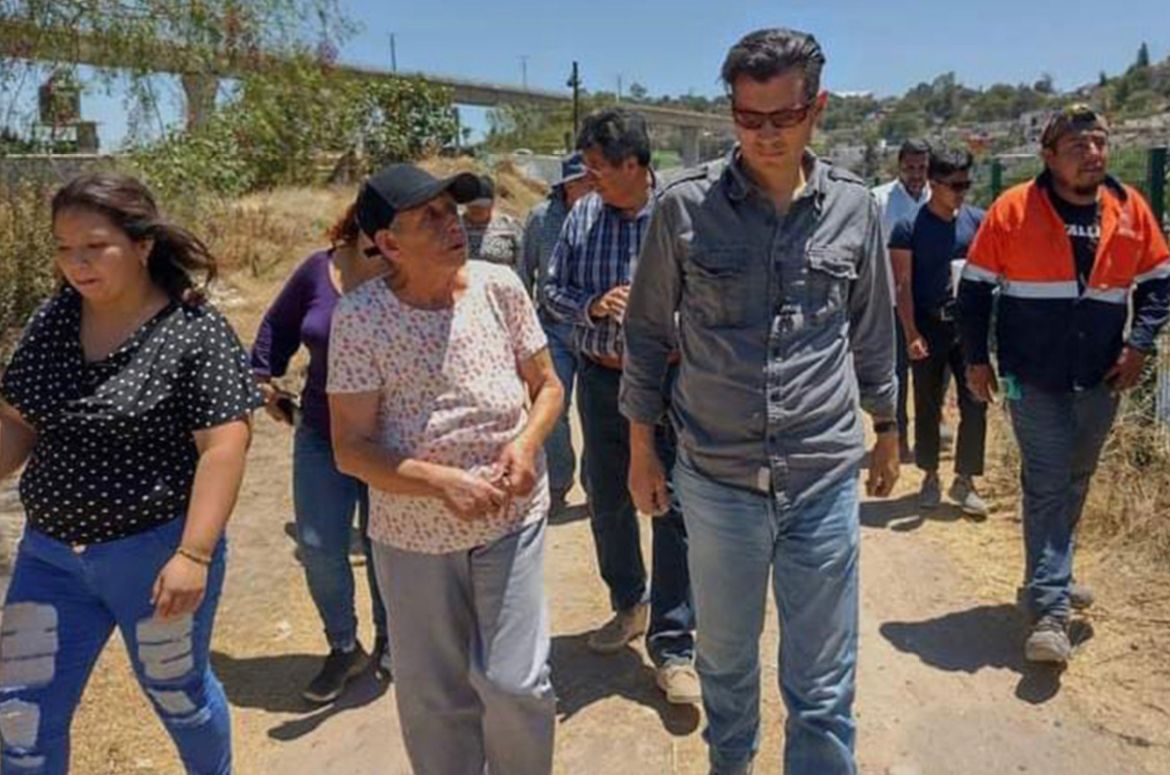 Funcionarios de Segob visitan río Tula. (Francisco Villeda)
