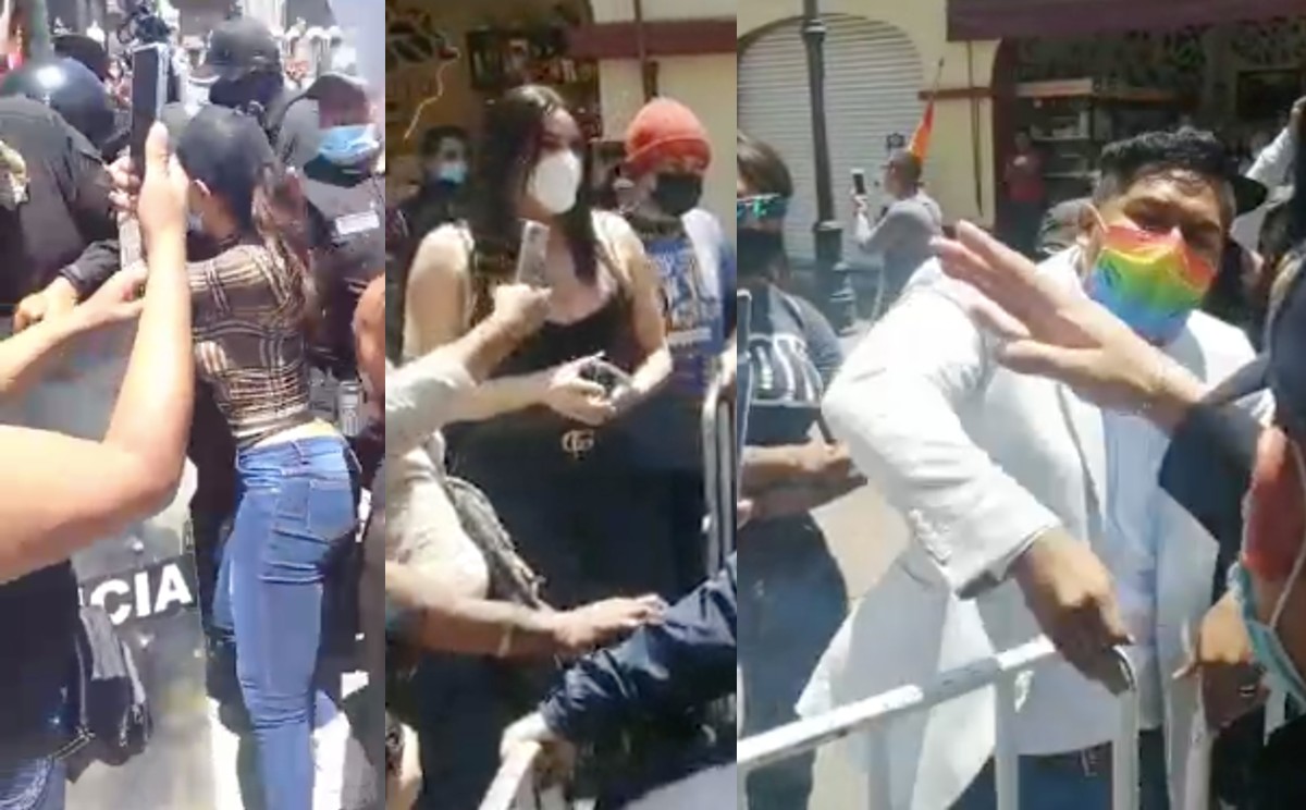 Durante la gresca empujaron a reporteros y fotógrafos. | Especial y Tania Contreras