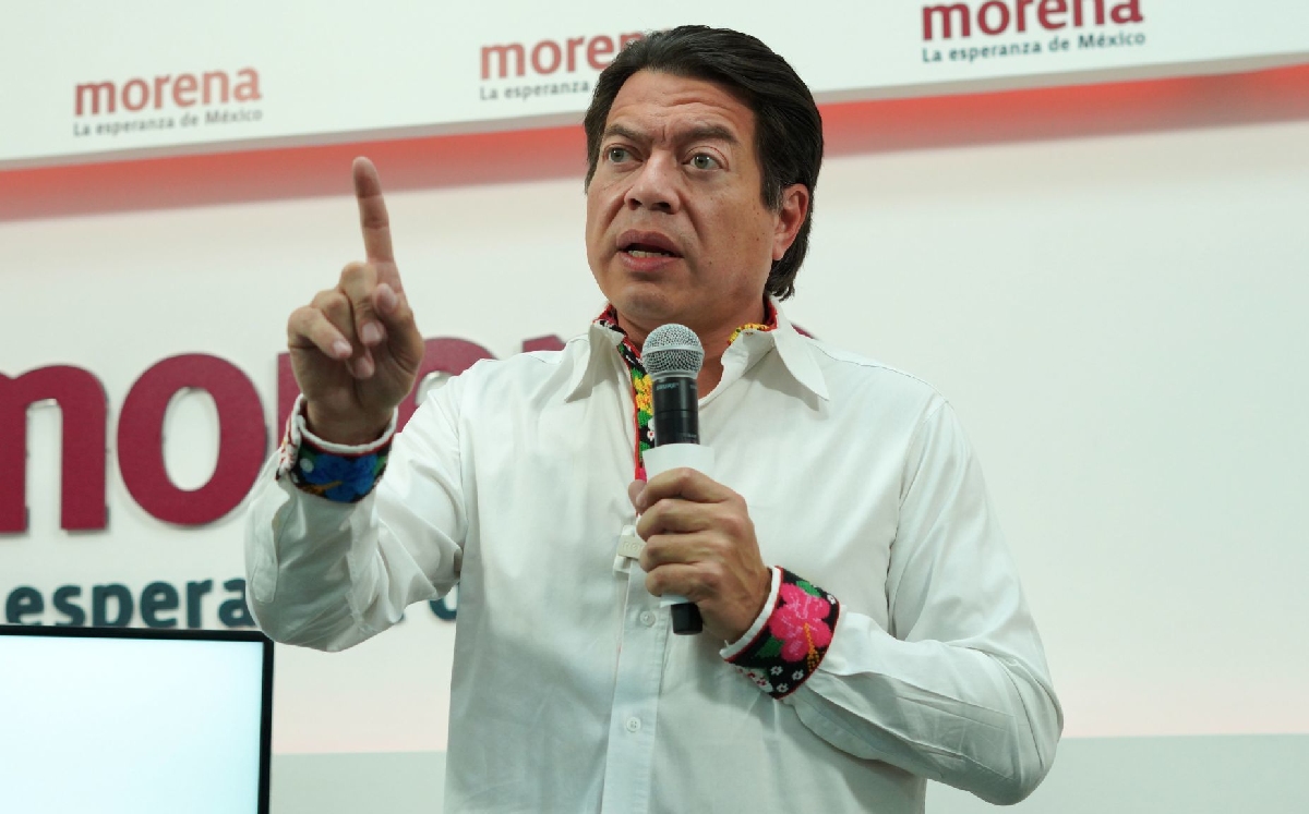 Mario Delgado, dirigente nacional de Morena, en una conferencia de prensa. | Cuartoscuro