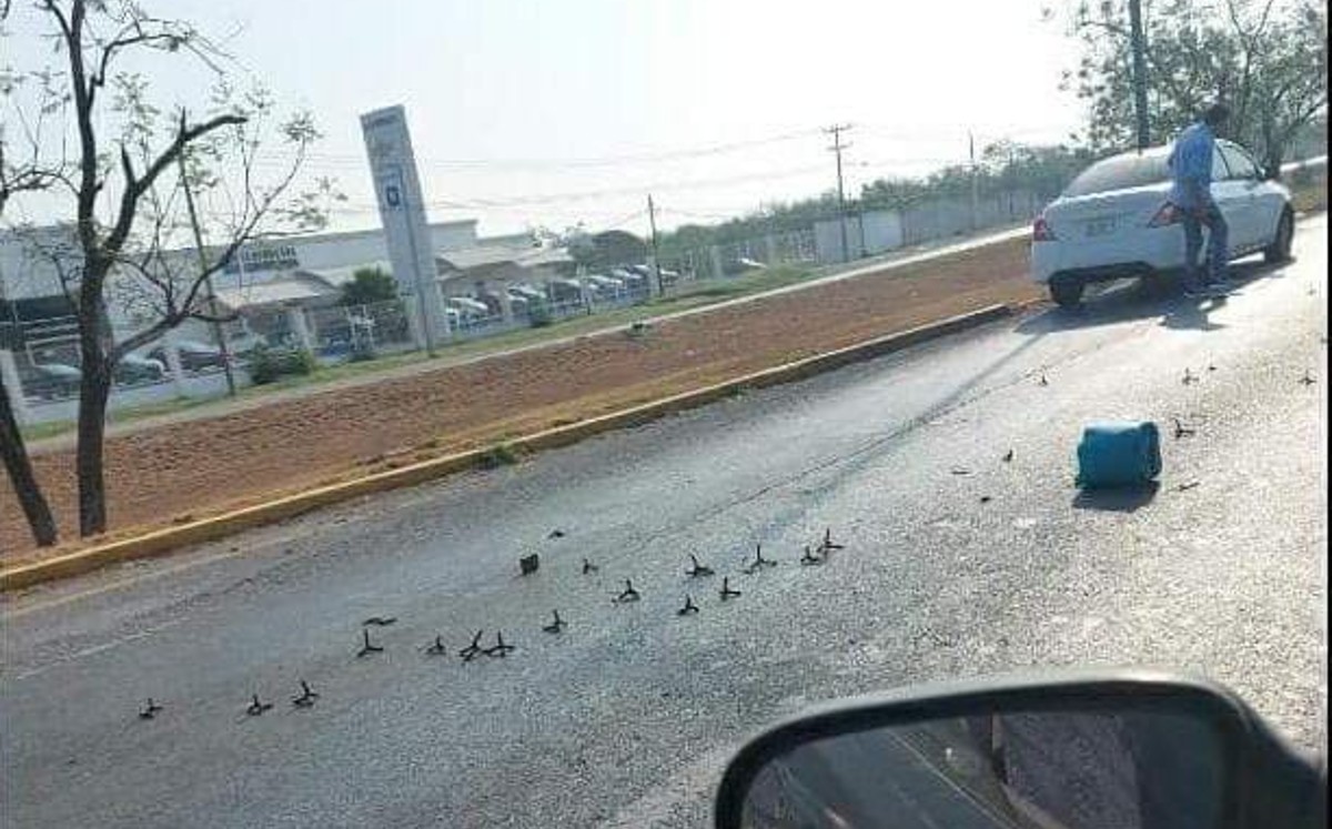 Vehículos son afectados con ponchallantas en Ciudad Victoria