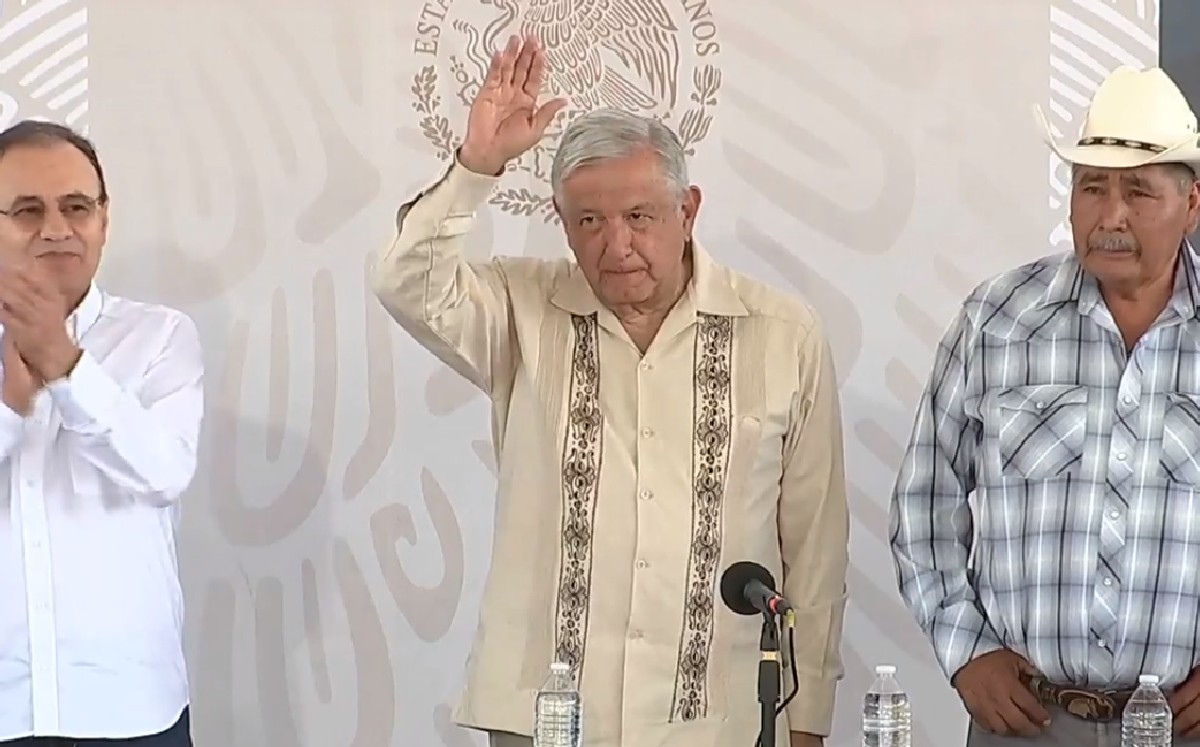 AMLO durante la ceremonia en Cajeme, Sonora. (Captura)