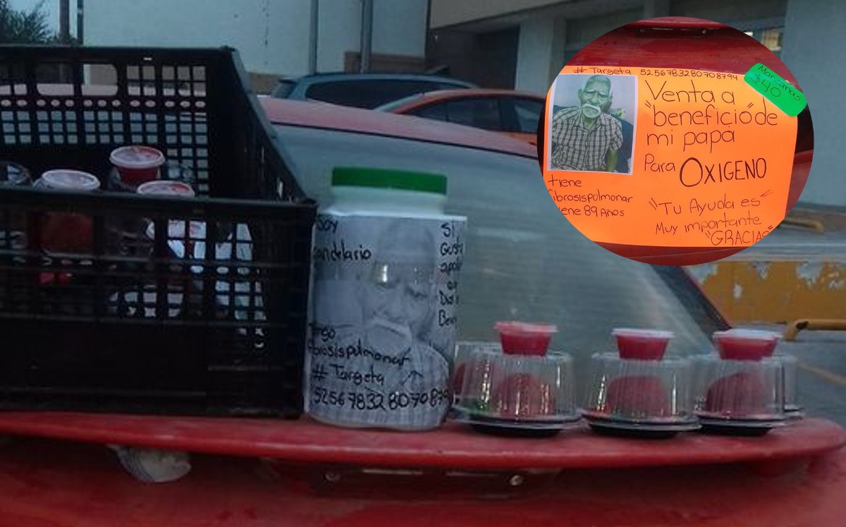 Joven vende manzanas para poder comprar oxígeno a su papá en Matamoros