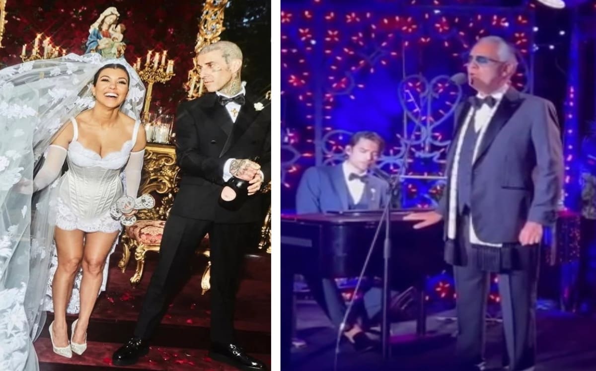 Andrea Bocelli se presentó en la Boda de Travis Barker y Kourtney Kardashian. / Especial.