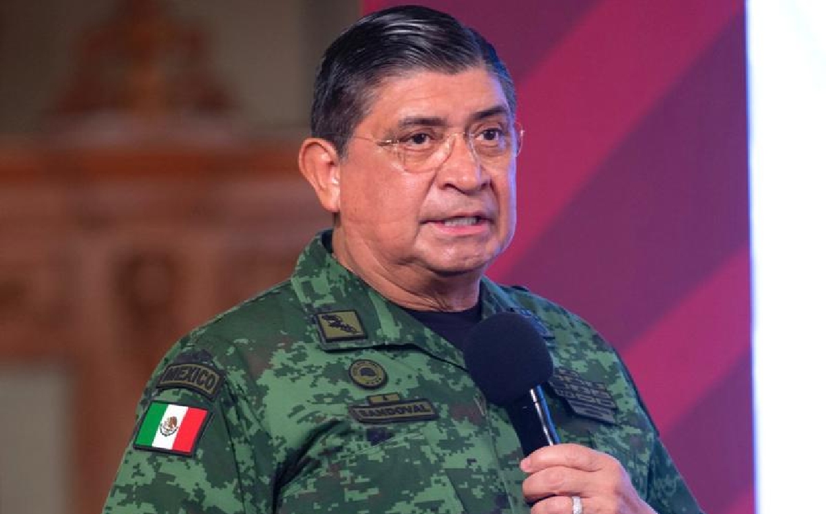 El general Luis Cresencio Sandoval durante la conferencia mañanera. | Cortesía