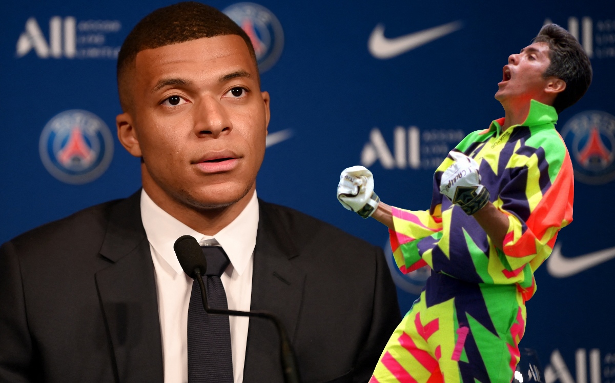 Mencionan a Jorge Campos en la conferencia de la renovación de Mbappé con el PSG (AFP)