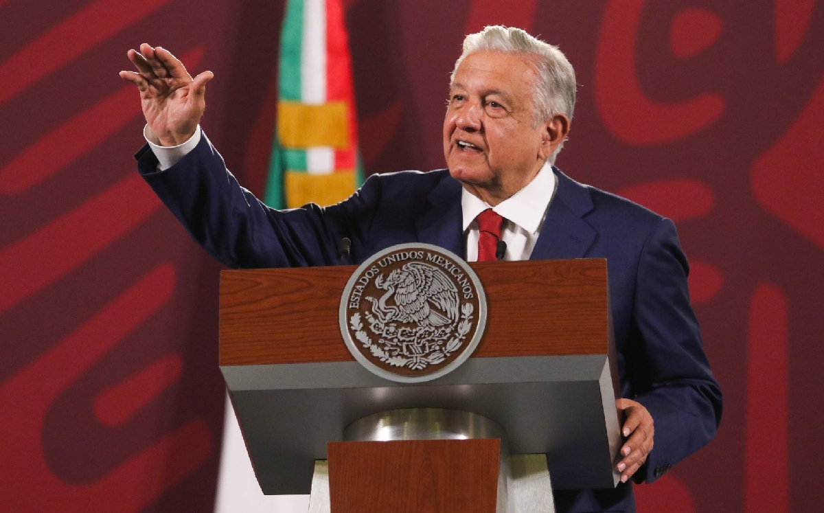 El pesidente López Obrador durante su conferencia mañanera del 23 de mayo. | Cuartoscuro