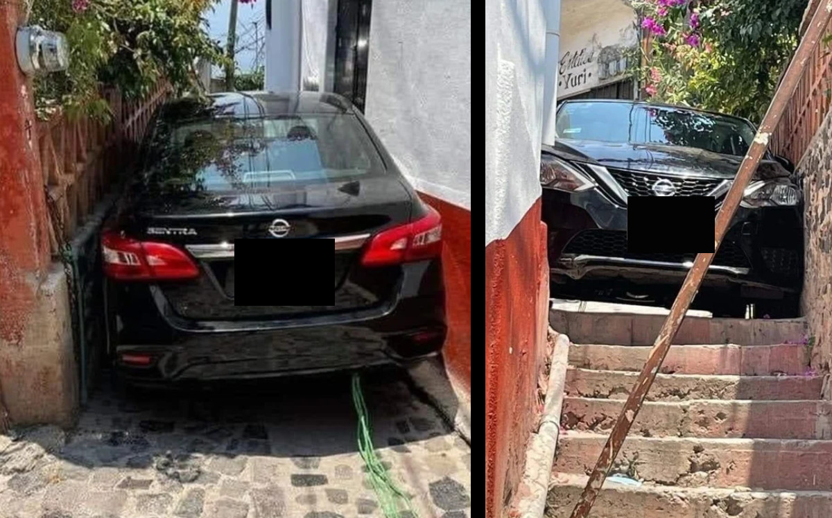 Auto se queda atorado en calle de Taxco por culpa de GPS | ESPECIAL