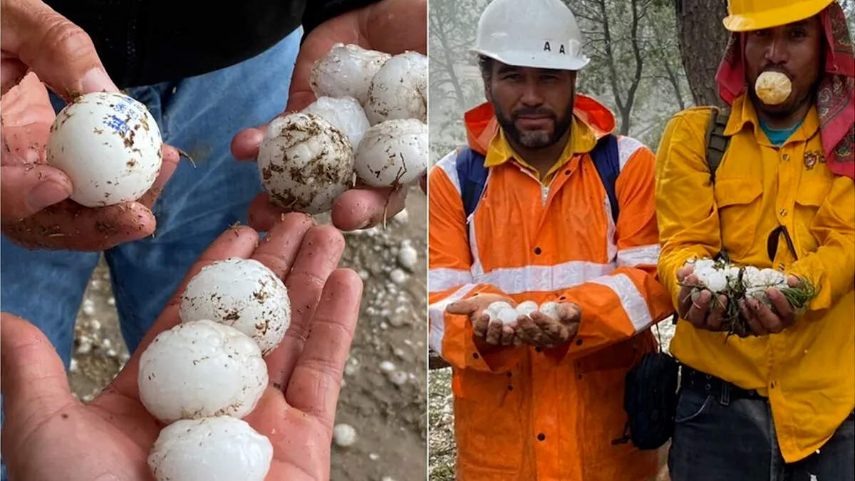 ¡Como una pelota de golf! Graniza en Arteaga, Coahuila