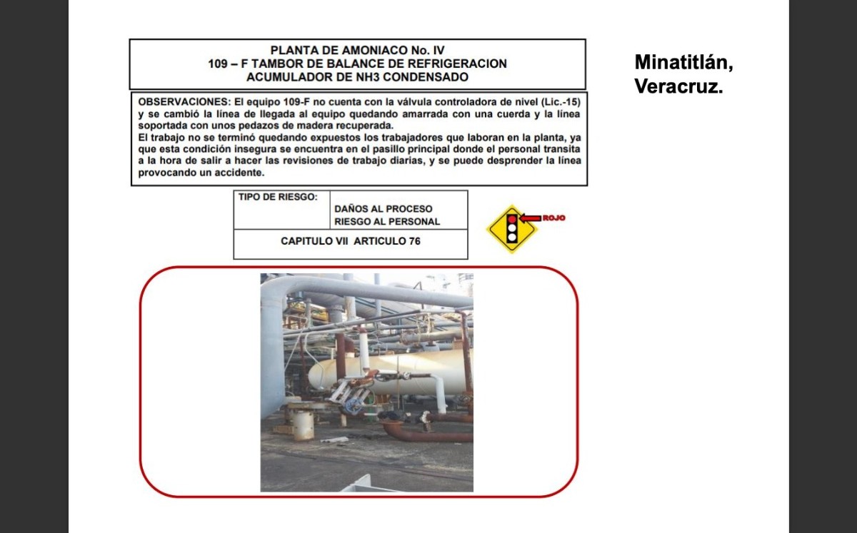 Sindicato de Pemex evidencia malas condiciones en instalaciones