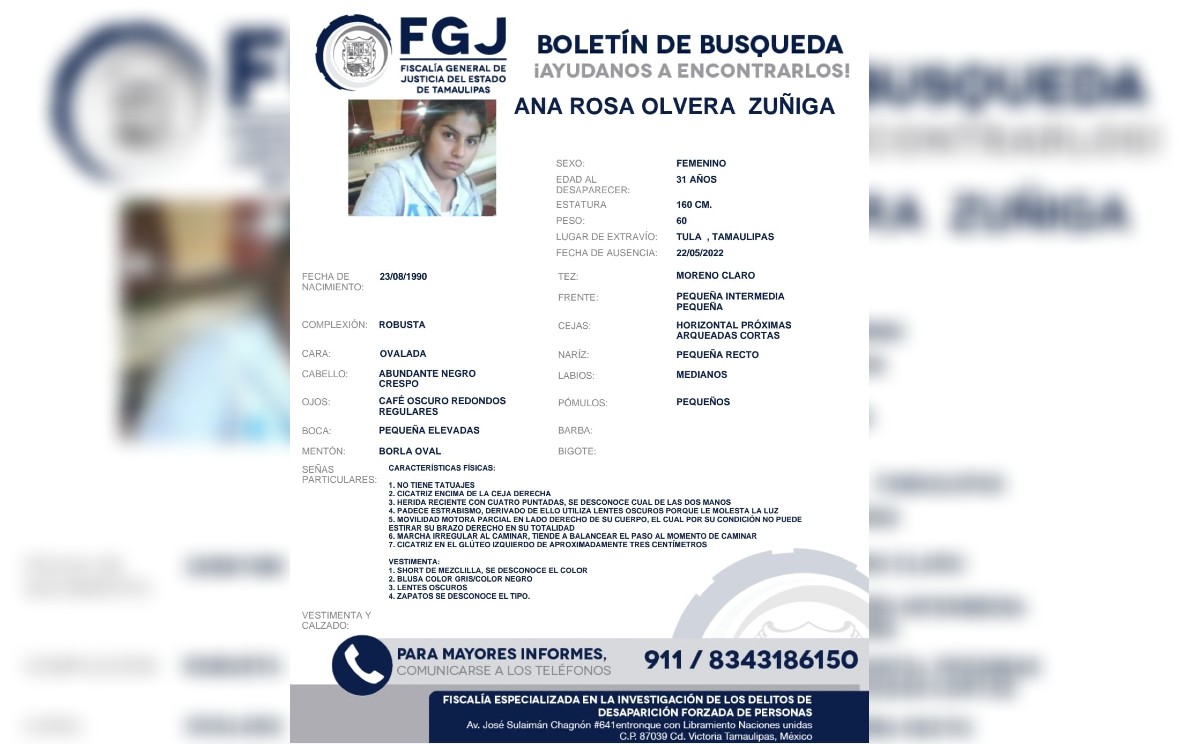 Joven mujer desaparecida en Tamaulipas es encontrada en Jalisco