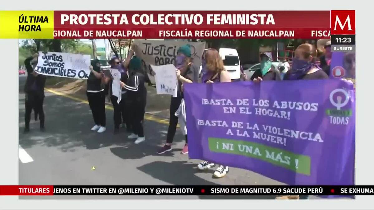 Protestan a las afueras de la fiscalía de Naucalpan
