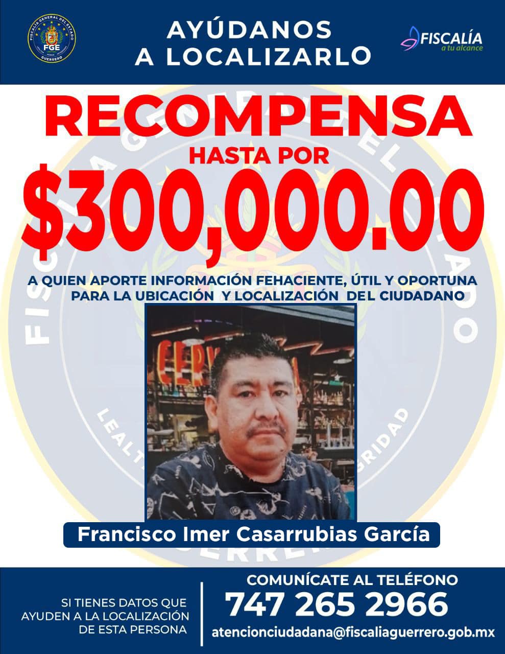 Las autoridades ofrecieron recompensa por información sobre Francisco Imer