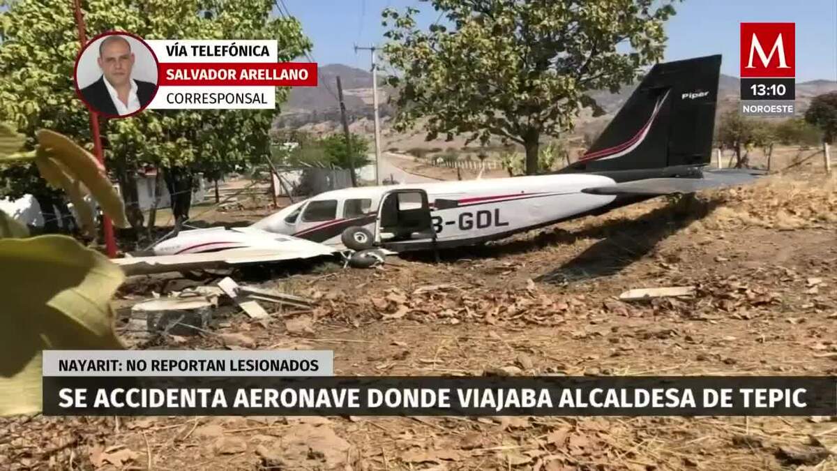 Alcaldesa de Tepic sufre accidente en aeronave