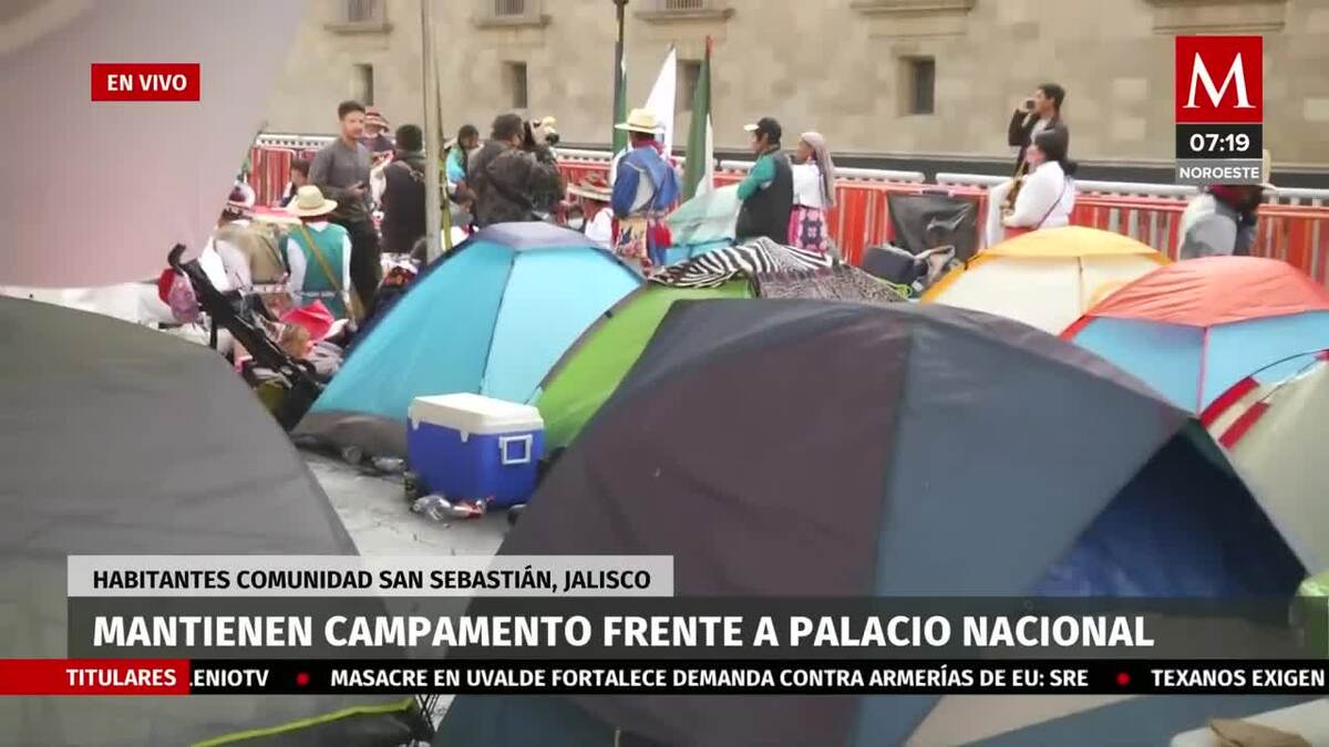 Habitantes de San Sebastián instalan plantón frente a Palacio Nacional