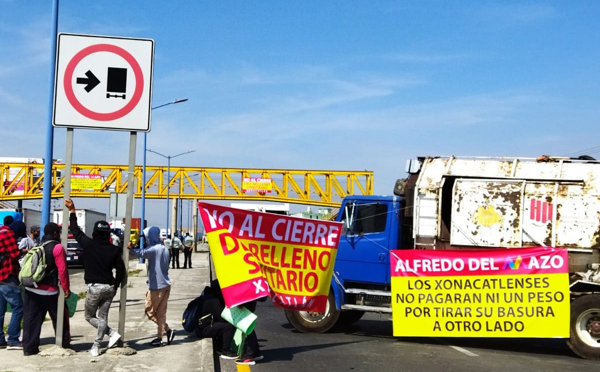 Manifestación de trabajadores de limpieza en Edomex. | Especial.