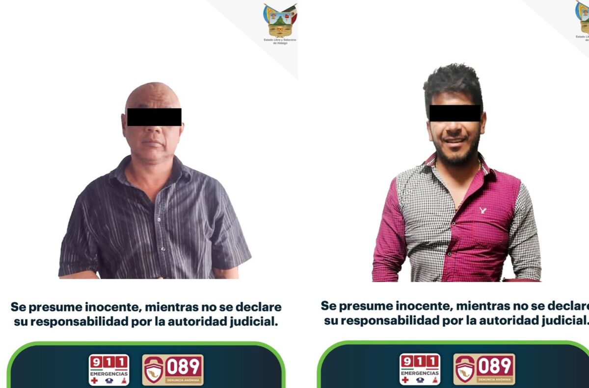 Dos personas detenidas en Hidalgo. (Cortesía)