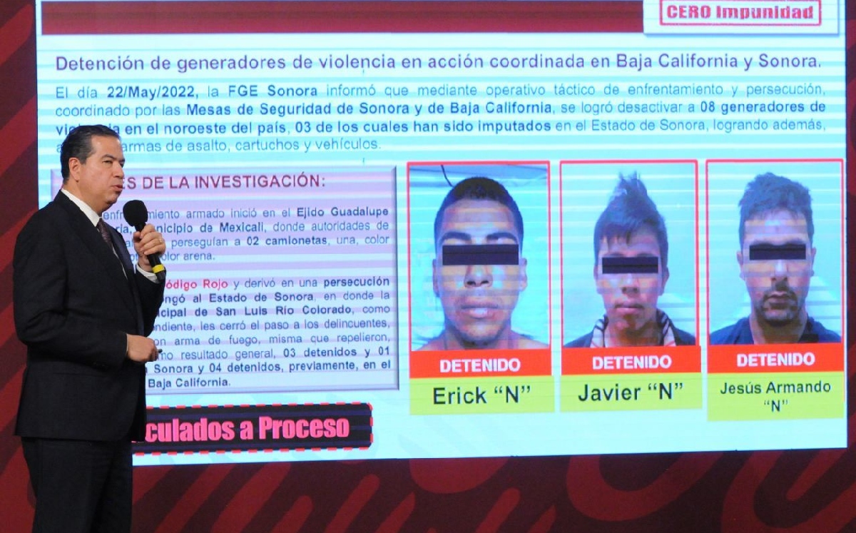 El subsecretario de seguridad en La Mañanera del 2 de junio. | Cortesía