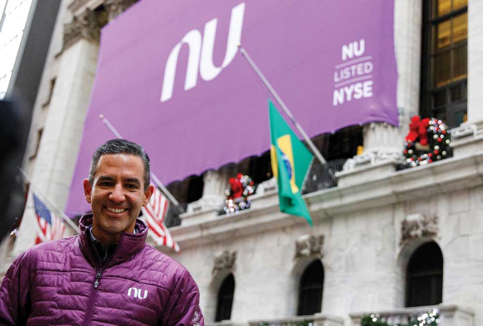 Nubank alcanzó un valor de casi 50,000 mdd en su debut en la Bolsa de Valores de Nueva York.