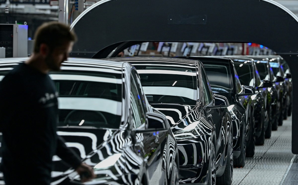 Inauguración de la nueva Gigafábrica de Tesla para coches eléctricos en Grünheide, Alemania. Marzo, 2022. Foto: (Reuters)