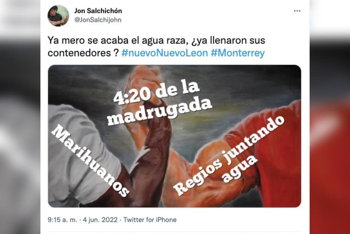 Memes por cortes de agua en Nuevo León. Foto: Especial.