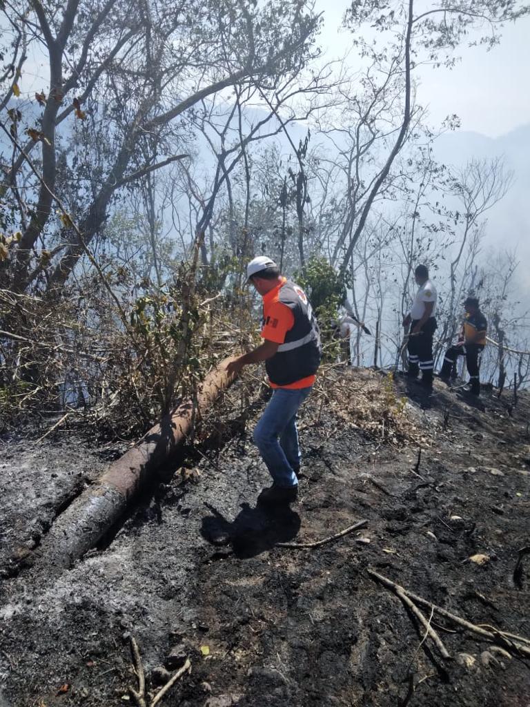 Protección Civil y personal de Pemex apagó el incendio. (Isabel Zamudio)