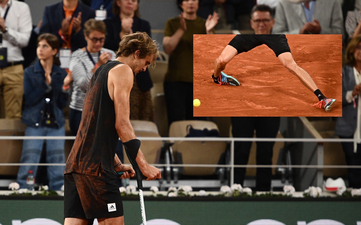 Zverev con varios ligamentos desgarrados tras lesión en Roland Garros (AFP)