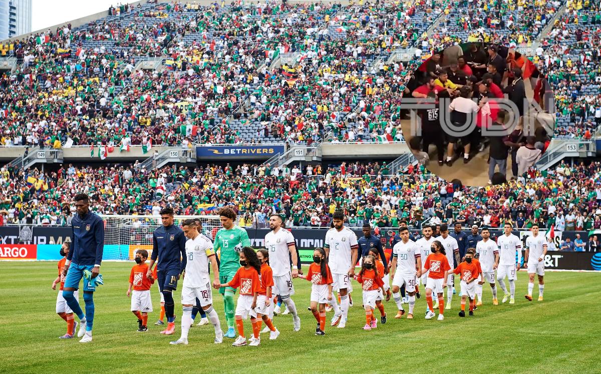 Aficionados pelean tras el partido México vs Ecuador (Mexspor / TUDN)