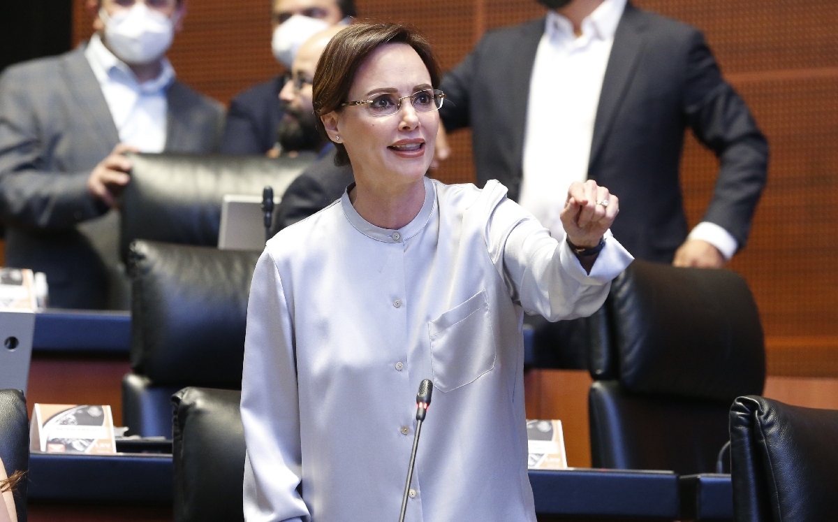 La panista Lilly Téllez durante una seisón en la Cámara de Senadores. | Cuartoscuro