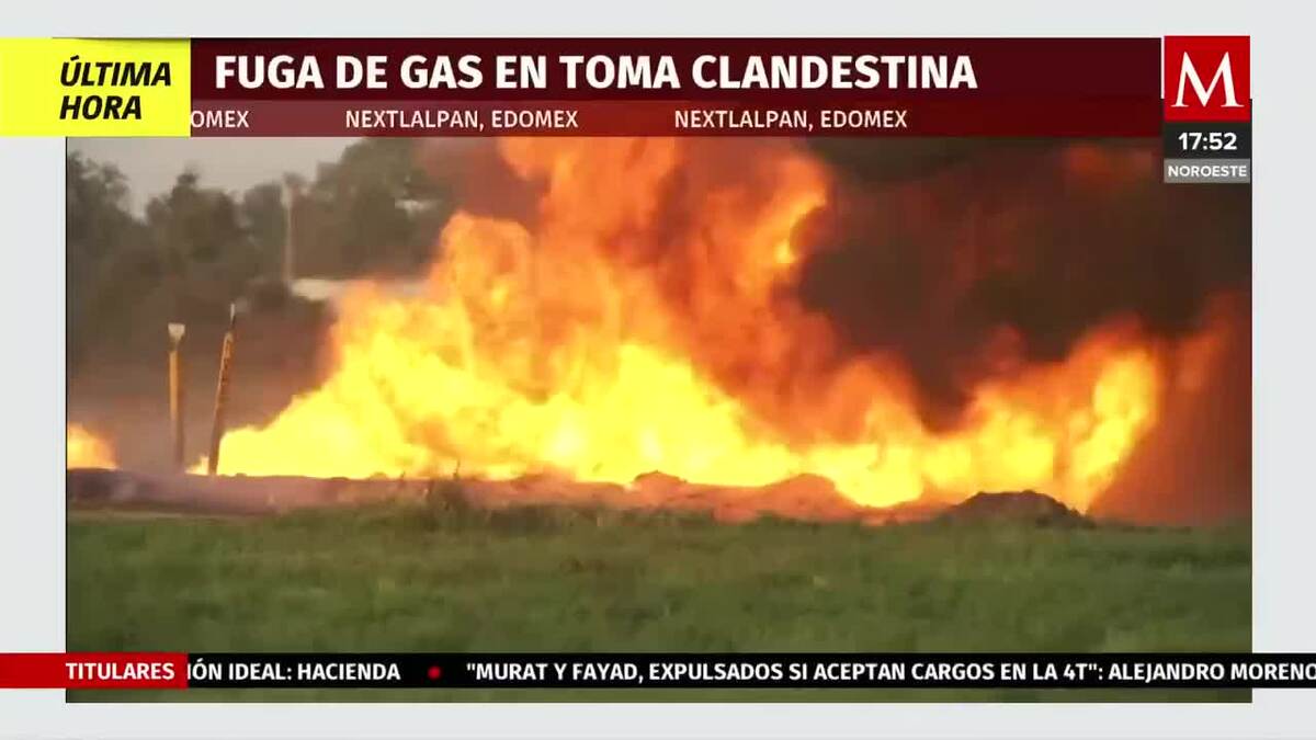 Reportan fuga de gas en toma clandestina en Estado de México
