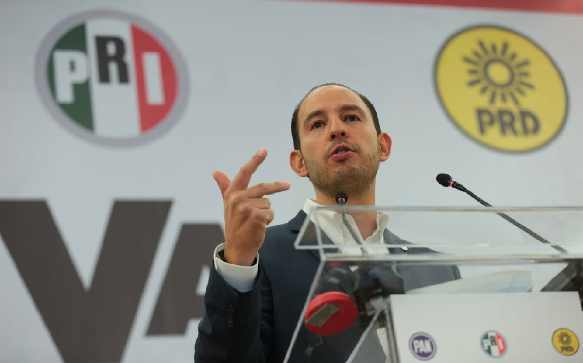 El dirigente nacional del PAN, Marko Cortés, en conferencia de prensa. | Jesús Quintanar