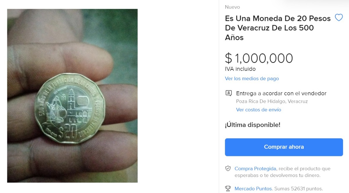 Moneda de 20 pesos conmemorativa