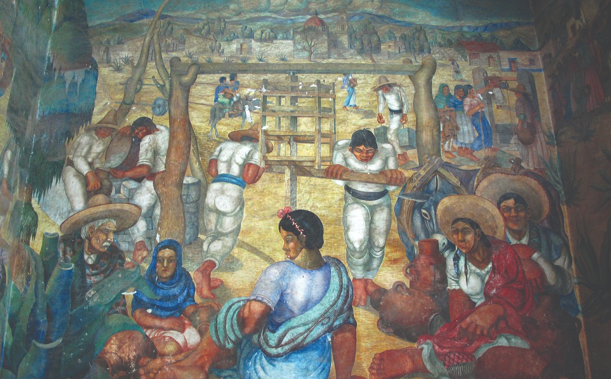 .Es un fresco al óleo donde Rigo Iglesias narra visualmente la vida en la localidad en los años cuarentas. José María Rodríguez