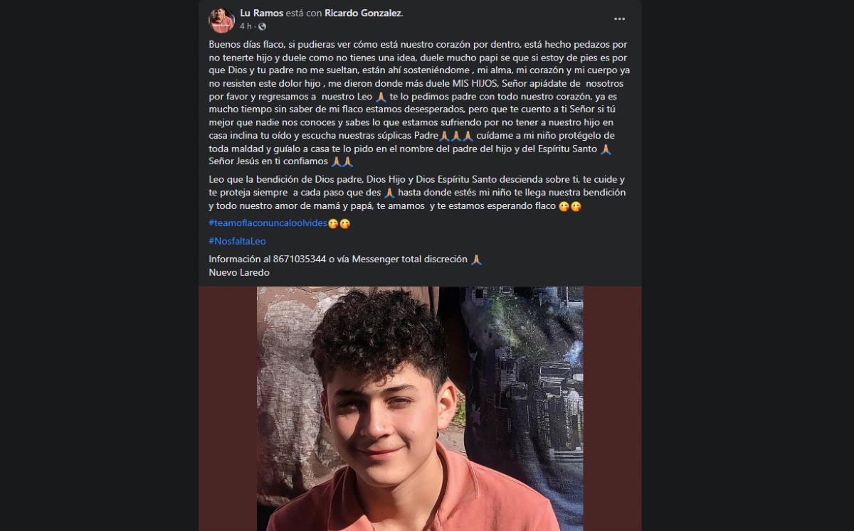 Madre de desaparecido