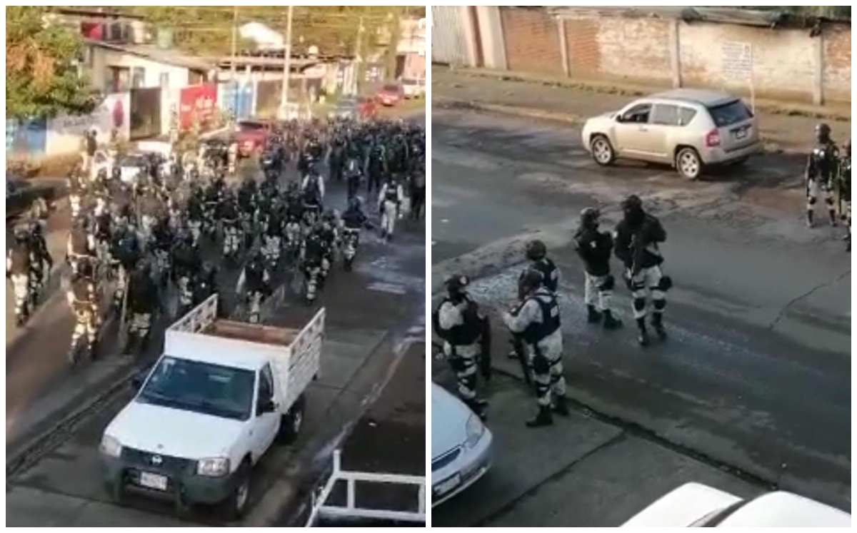 Militares realizan operativo en San Juan Nuevo, Michoacán para restablecer el orden