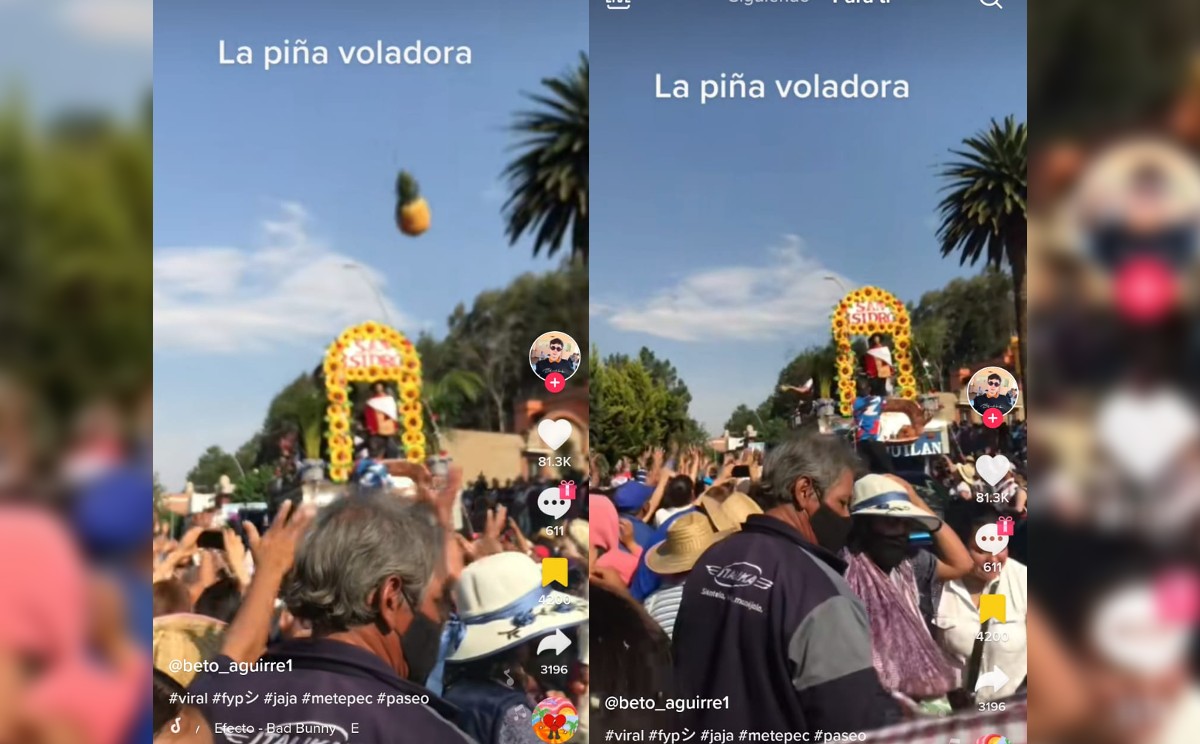 Mujer fue golpeada por una piña. | Especial.