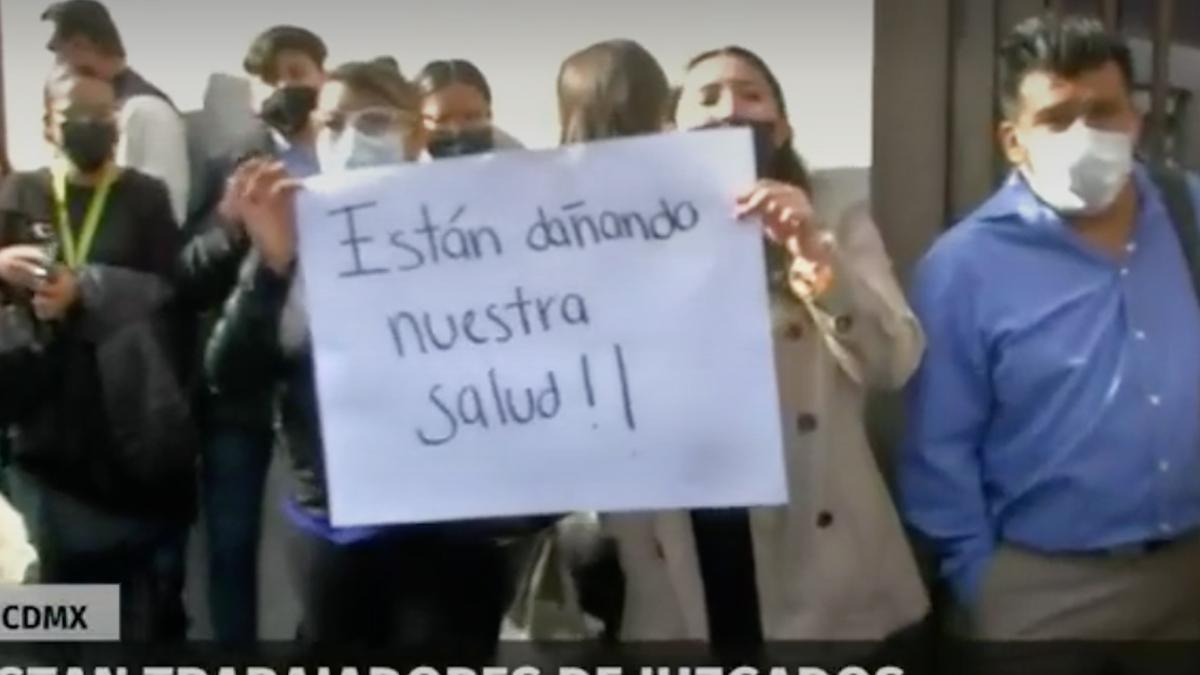 Protestan trabajadores de Juzgados en CdMx