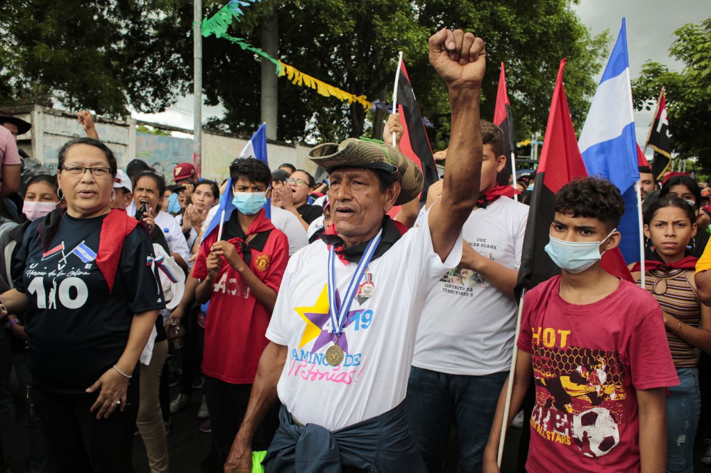 Simpatizantes del gobierno de Daniel Ortega. (AFP)
