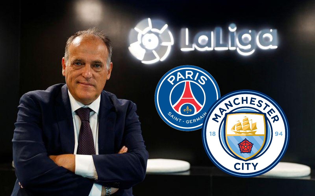 Javier Tebas denunció al PSG y el Manchester City ante la UEFA (Reuters)