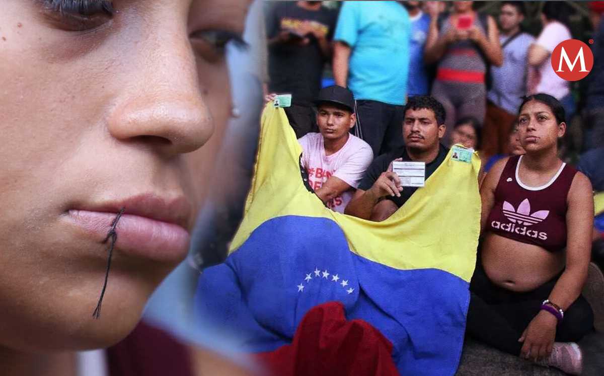 En Monterrey, migrantes se cosen la boca como protesta. Foto: Jorge López.
