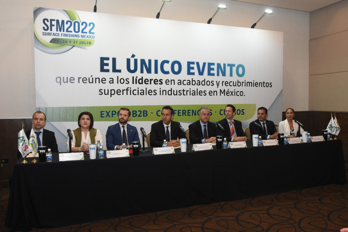 Rueda de prensa de expo Surface Finishing México. Foto: Especial