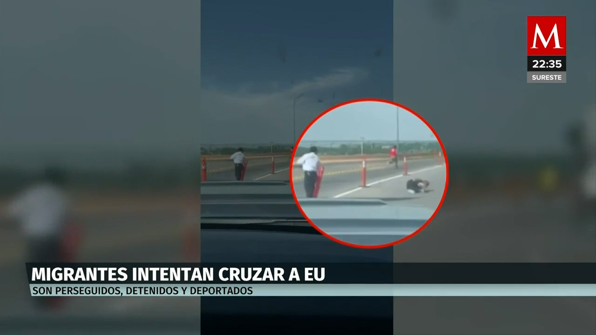 VIDEO Migrantes intentan cruzar corriendo frontera con EUA