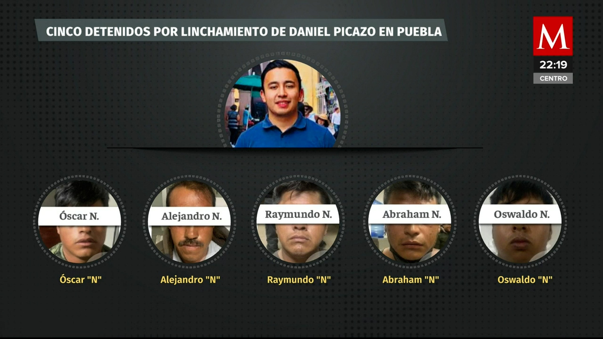 Detienen a cinco sujetos por linchamiento de Daniel Picazo en Puebla
