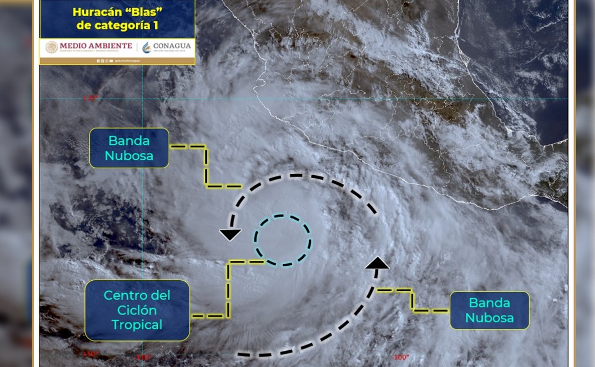 Ubicaión del huracán Blas en el océano Pacífico (Conagua)