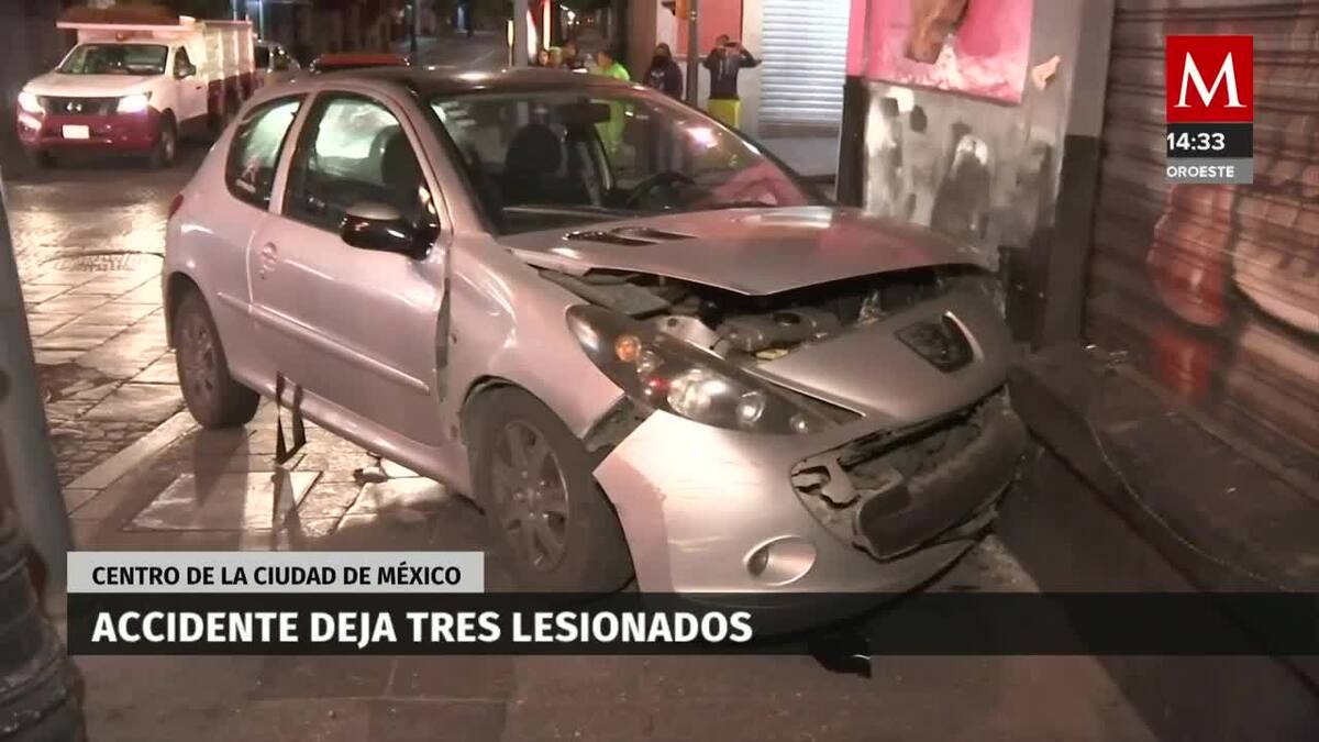 Accidente automovilístico deja 3 lesionados en CdMx