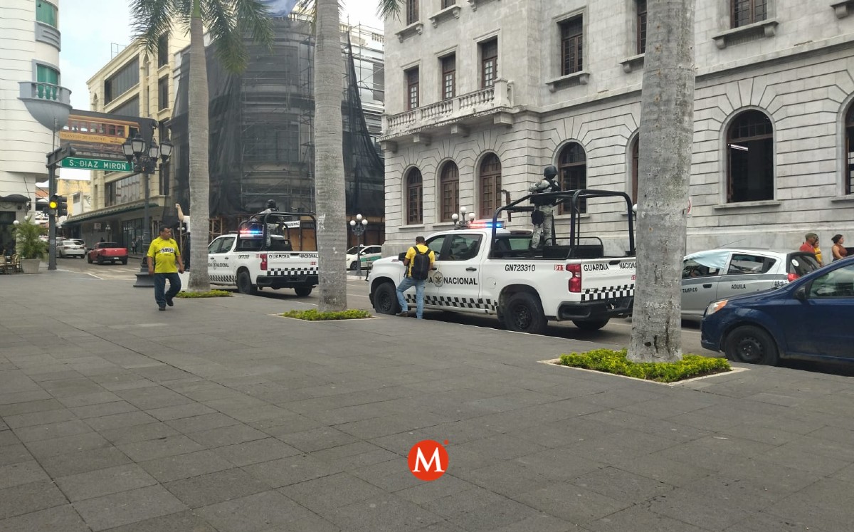 Guardia Nacional hace rondines de vigilancia en zona centro de Tampico. (Jesús García)