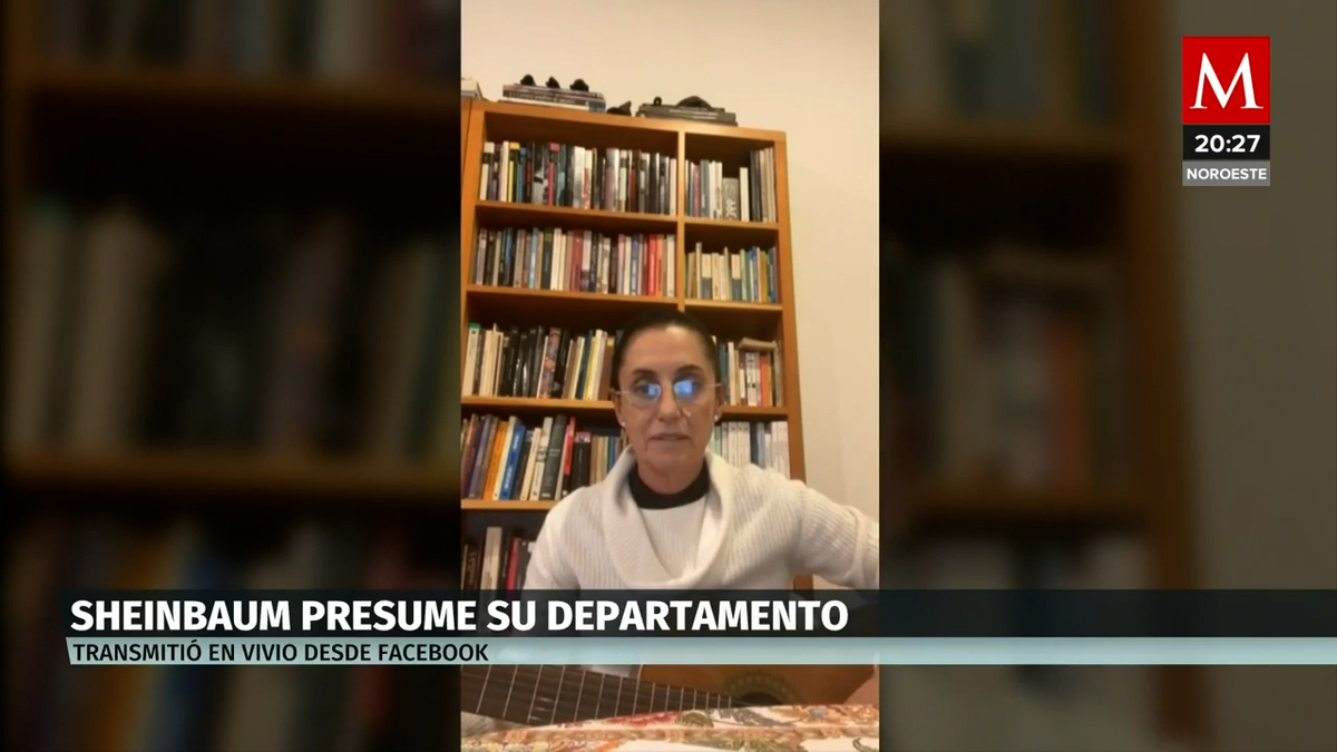 Sheinbaum hace Facebook Live; toca guitarra y da recorrido
