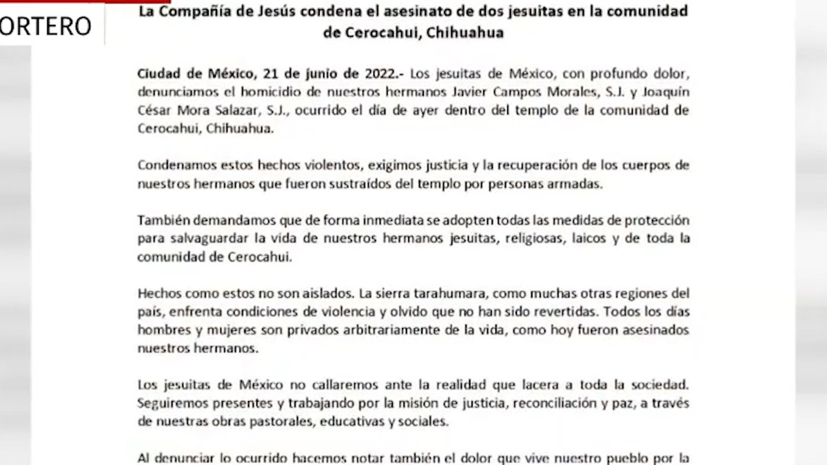 Asesinan a 2 sacerdotes jesuitas en Chihuahua